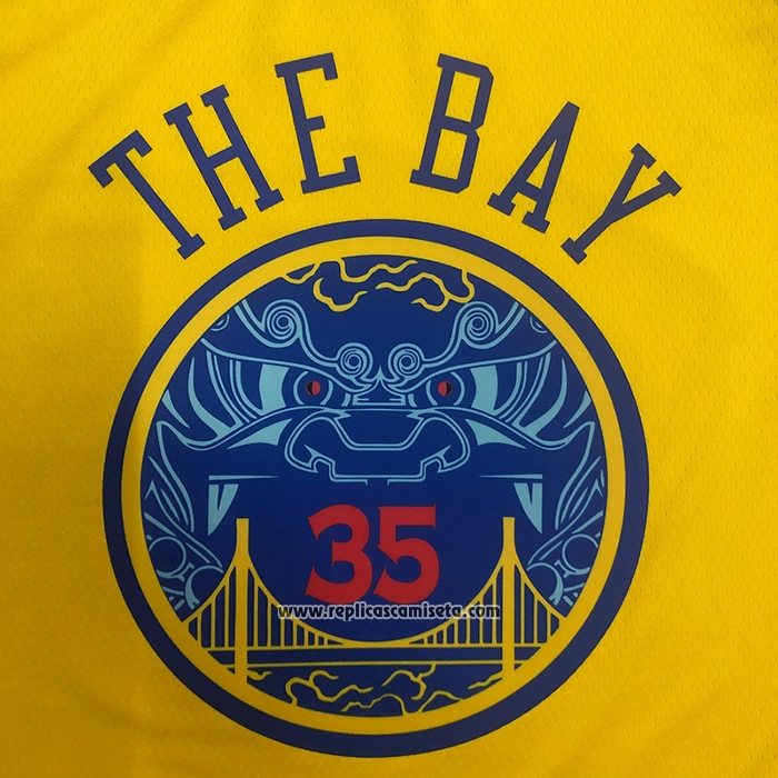 Camiseta Golden State Warriors Kevin Durant #35 Ciudad Amarillo